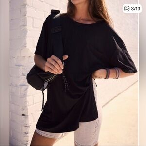 Free People Movement Tempo Tunic Tee Black Small